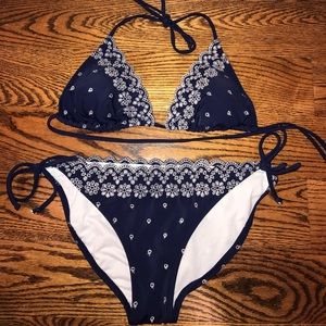 Blue Scalloped Bikini Set S/M